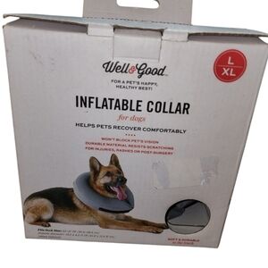 Well & Good Inflatable Collar For Dogs Shield Healing Padded Neckline Size L/XL